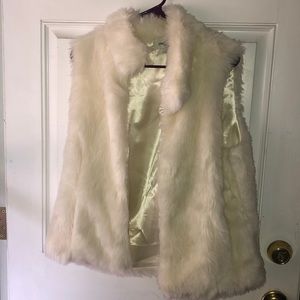 White Faux Fur Vest